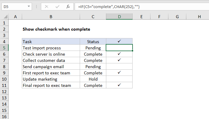 EXCEL Mostrar Marca De Verificaci n Cuando Se Completa Una Tarea TRUJILLOSOFT